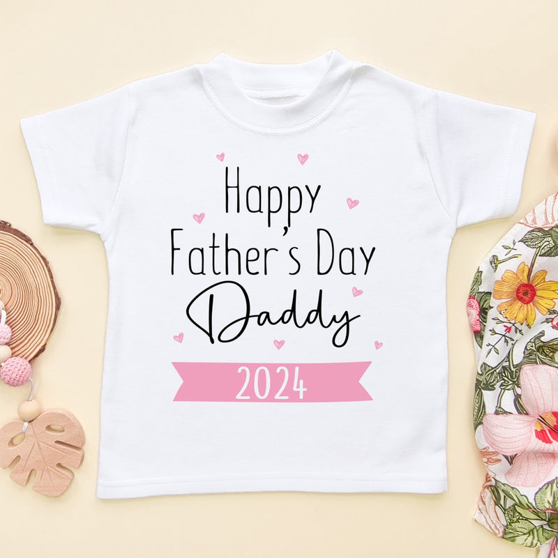 Happy Father's Day Daddy (Girl) Toddler & Kids T Shirt - Little Lili Store (6547768377416)