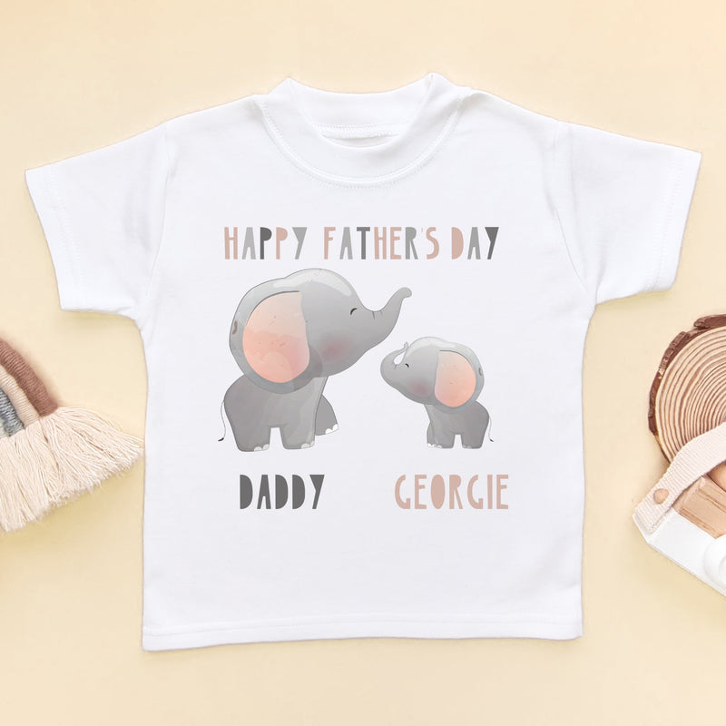 Happy Father's Day Elephants Personalised T Shirt - Little Lili Store (6547767001160)