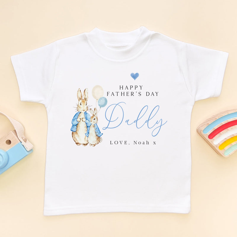 Happy Father's Day Peter Rabbit Boy Inspired Personalised Toddler & Kids T Shirt - Little Lili Store (9117311074584)