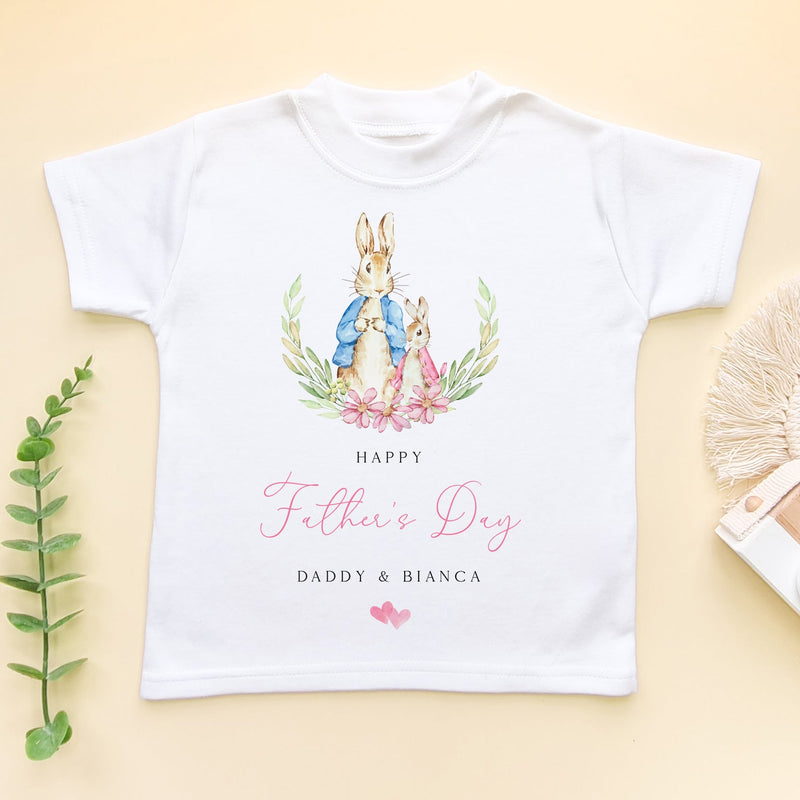 Happy Father's Day Peter Rabbit Girl Inspired Personalised Toddler & Kids T Shirt - Little Lili Store (9117272703256)