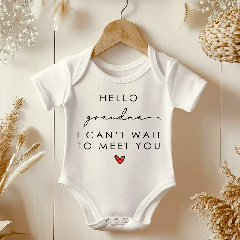 Hello Grandma Baby Announcement Bodysuit - Little Lili Store