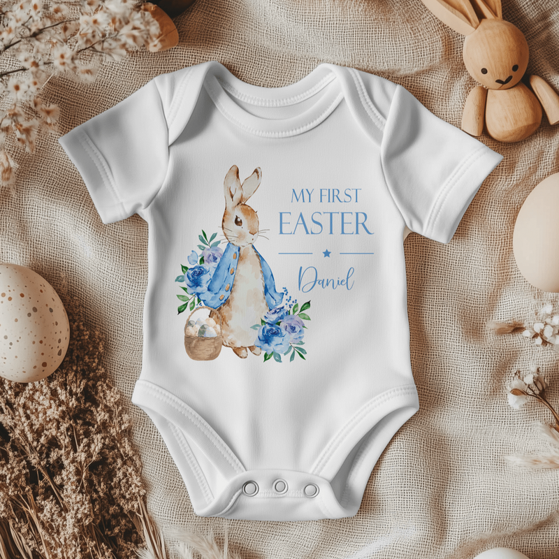 My First Easter (Boy) Peter Rabbit Inspired Personalised Baby Bodysuit - Little Lili Store