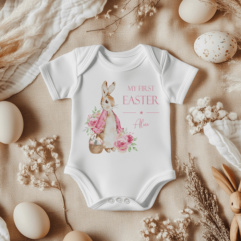 My First Easter (Girl) Peter Rabbit Inspired Personalised Baby Bodysuit - Little Lili Store