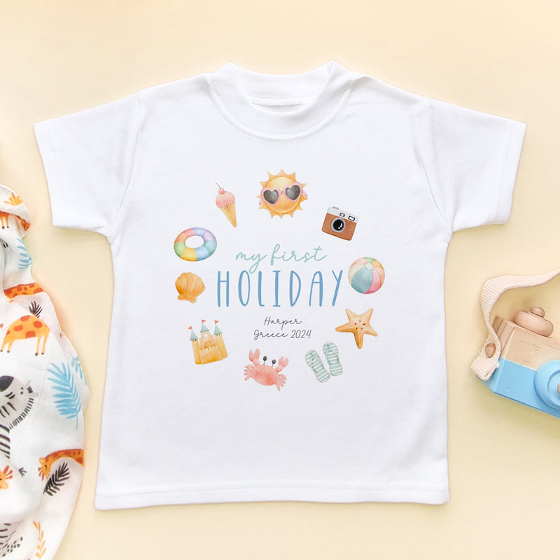 My First Holiday Summer Personalised Toddler & Kids T Shirt - Little Lili Store