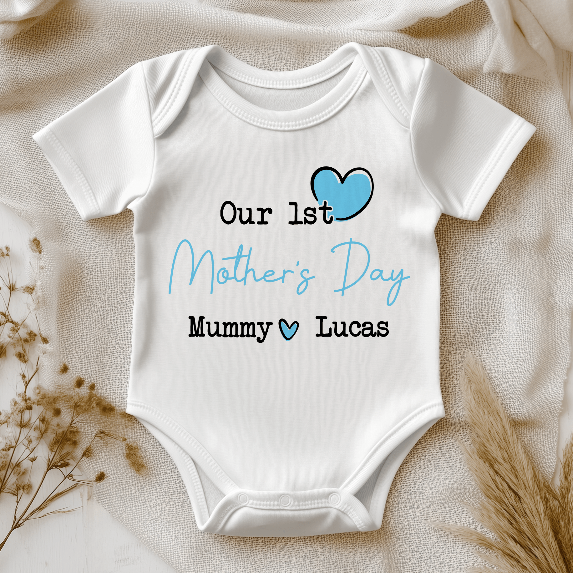 Infant Onesie Mother's Day Onesie Boy Our 1st Mother's Day