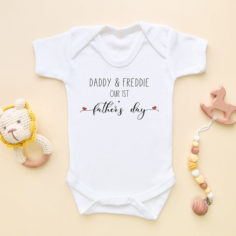 Our First Father's Day Personalised Baby Bodysuit - Little Lili Store (6547770409032)