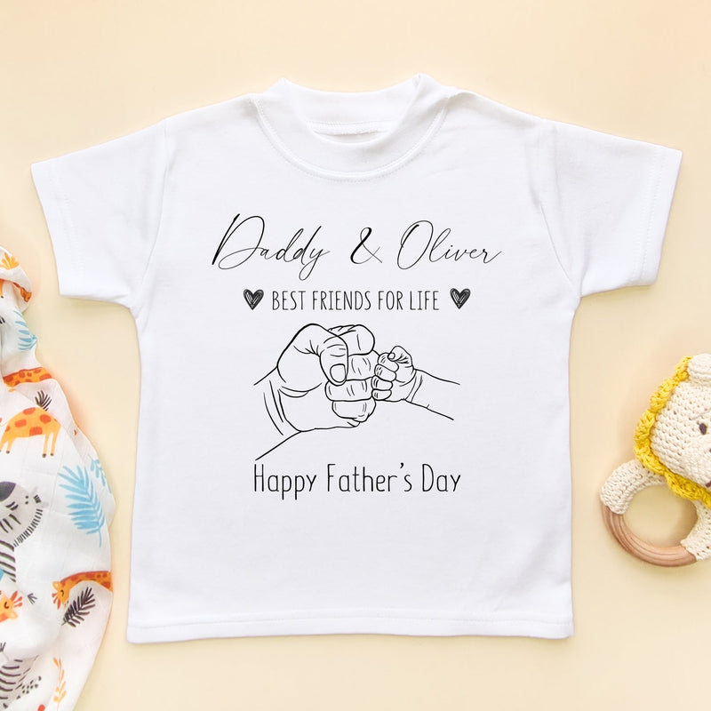 Personalised Best Friends For Life Happy Father's Day Toddler & Kids T Shirt - Little Lili Store (8205075546392)