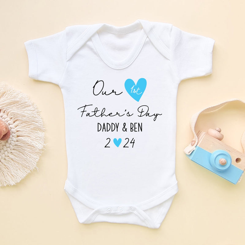Personalised (Boy) Our 1st Father's Day Baby Bodysuit - Little Lili Store (8204337971480)