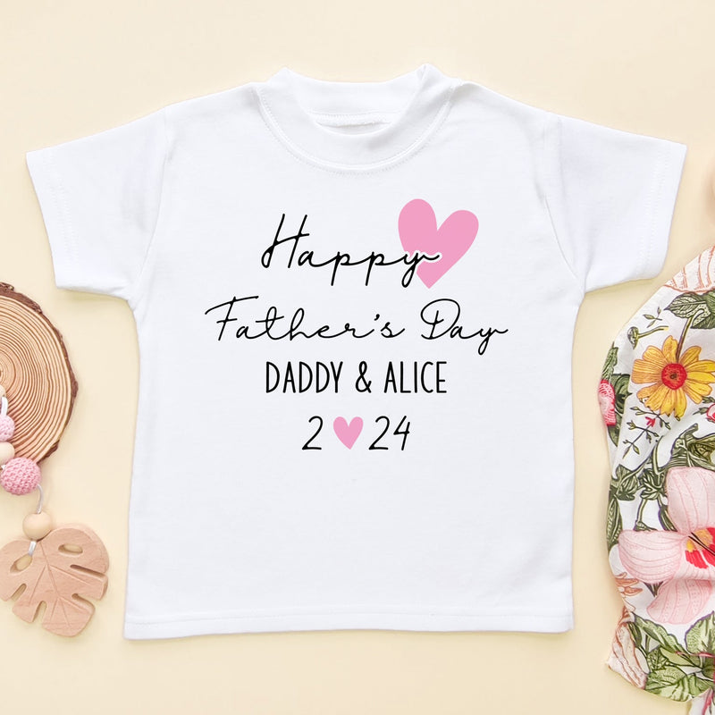 Personalised (Girl) Happy Father's Day Toddler & Kids T Shirt - Little Lili Store (8204337807640)