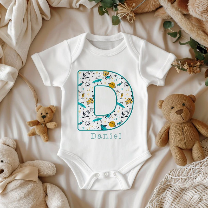 Personalised Name Space & Astronaut Theme Baby Bodysuit - Little Lili Store