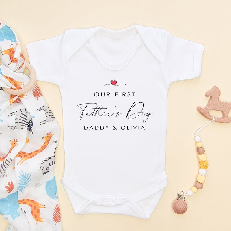 Personalised Our First Father's Day 2024 Baby Bodysuit - Little Lili Store (8204341084440)