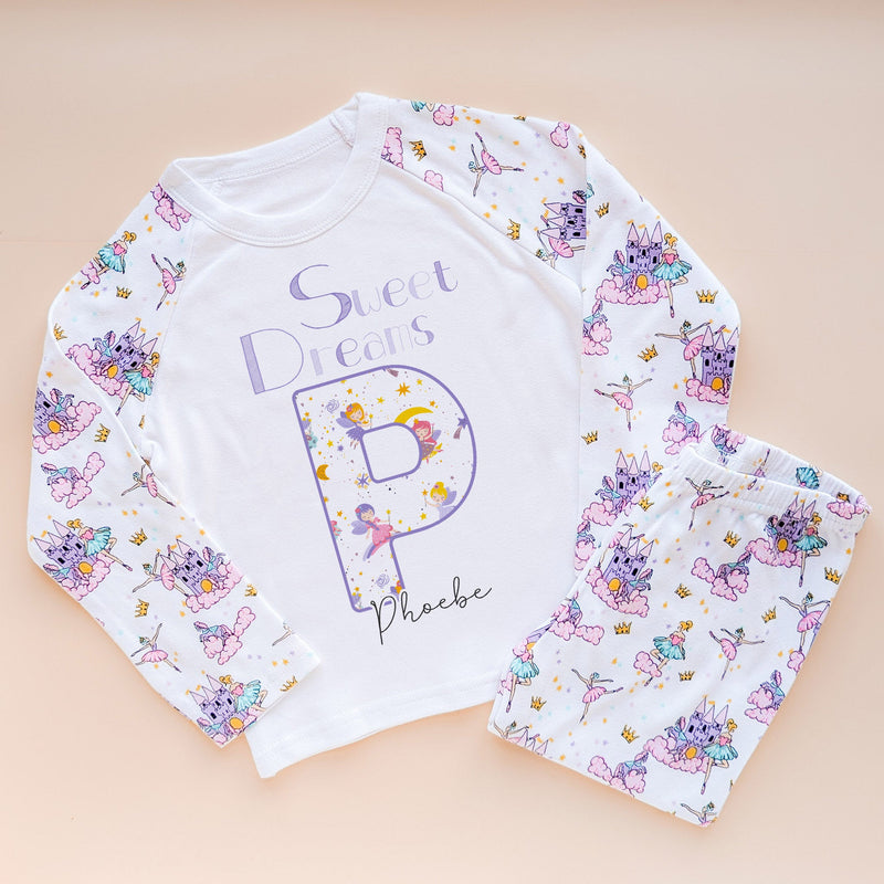 Sweet Dreams Fairy Pattern Personalised Name Pyjamas Set - Little Lili Store