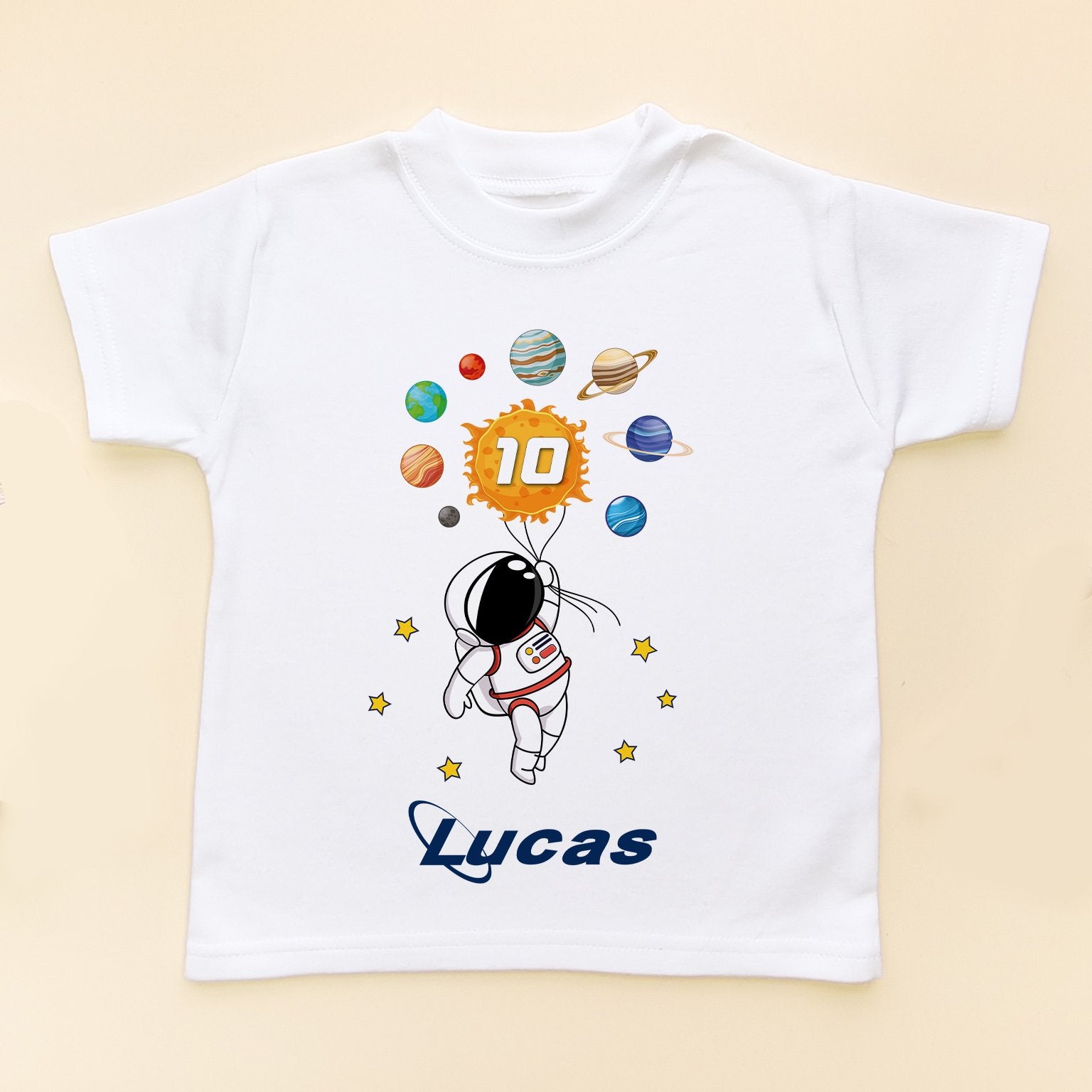 10th Birthday Astronaut Solar System Personalised T Shirt - Little Lili Store (8828652781848)