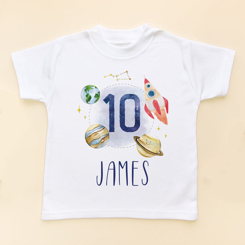 10th Birthday Galaxy Space Personalised T Shirt - Little Lili Store (8828642066712)