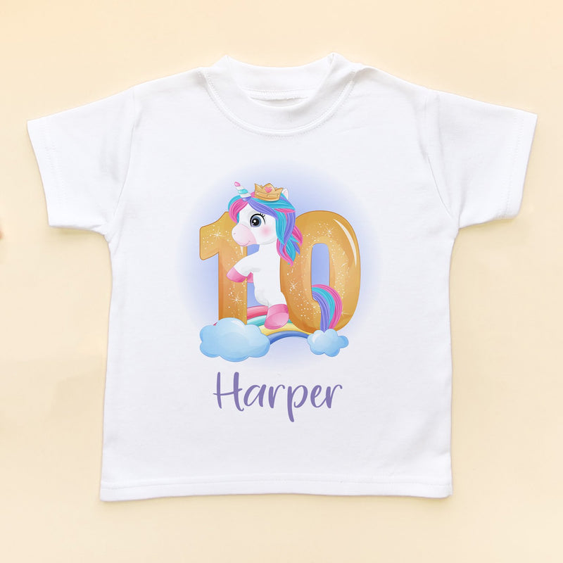 10th Birthday Unicorn Personalised T Shirt - Little Lili Store (8843122737432)