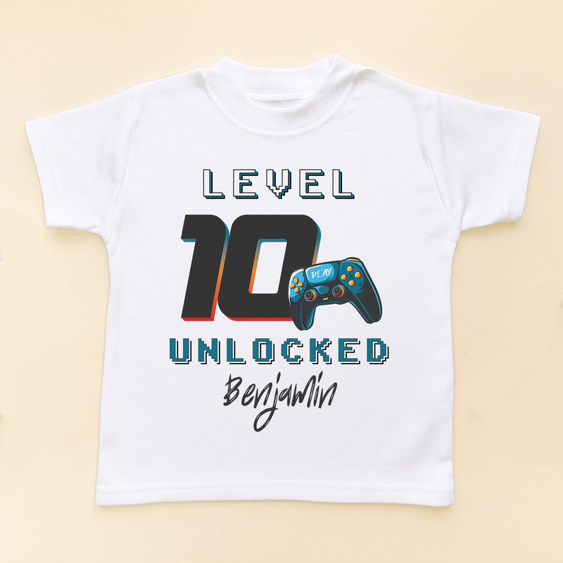10th Level Unlocked Gamer Birthday Personalised T Shirt - Little Lili Store (8828684075288)