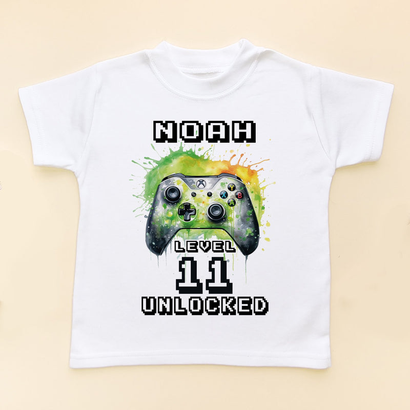 11th Birthday Unlocked Gamer Personalised T Shirt - Little Lili Store (8828678078744)