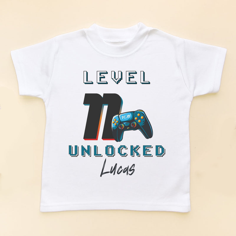 11th Level Unlocked Gamer Birthday Personalised T Shirt - Little Lili Store (8828684337432)