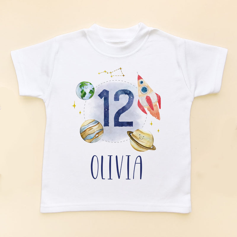 12th Birthday Galaxy Space Personalised T Shirt - Little Lili Store (8828643311896)