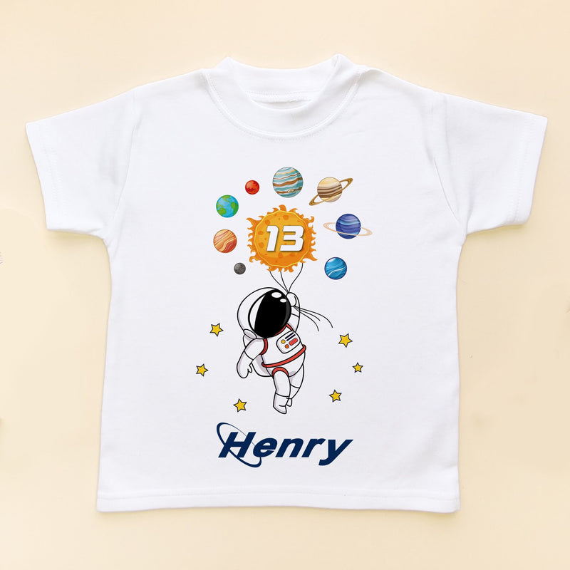 13th Birthday Astronaut Solar System Personalised T Shirt - Little Lili Store (8828654879000)