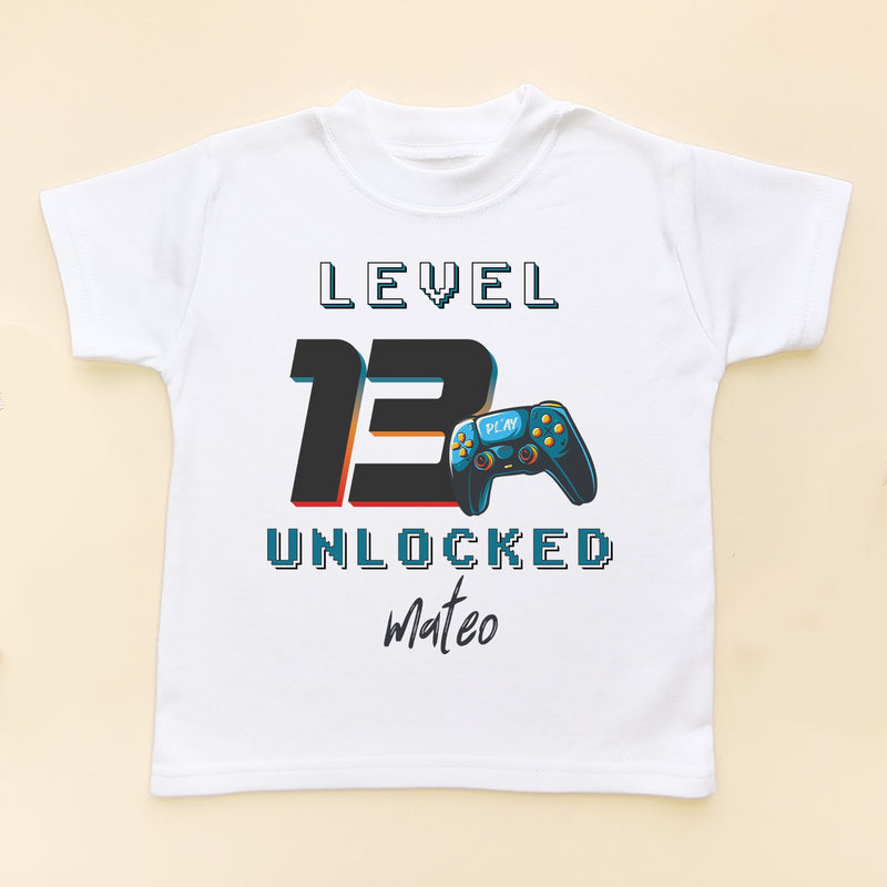 13th Level Unlocked Gamer Birthday Personalised T Shirt - Little Lili Store (8828685058328)