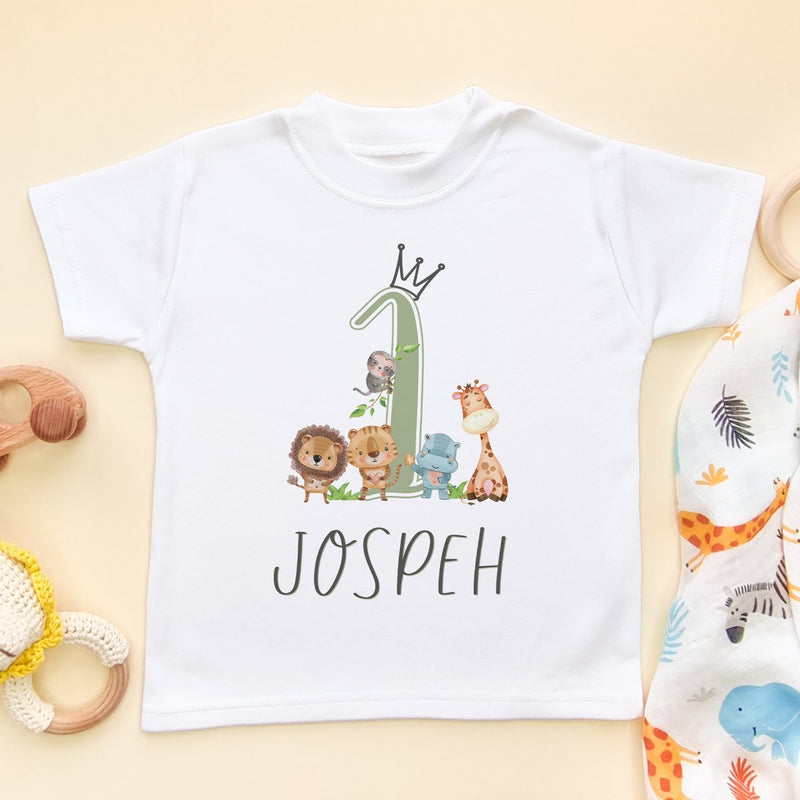 1st Birthday Animals Personalised T Shirt - Little Lili Store (8098441822488)