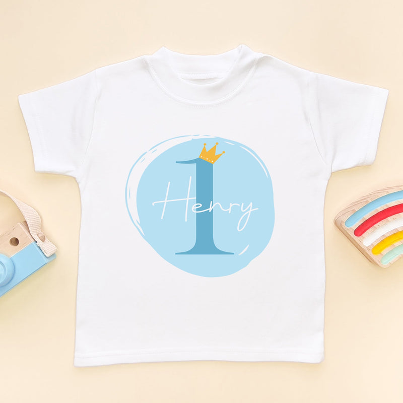 1st Birthday Boy Blue Theme Personalised T Shirt - Little Lili Store (6606227701832)