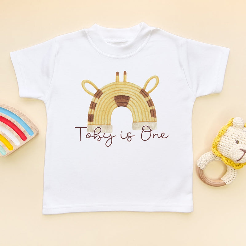 1st Birthday Giraffe Theme Personalised T Shirt - Little Lili Store (8098428289304)