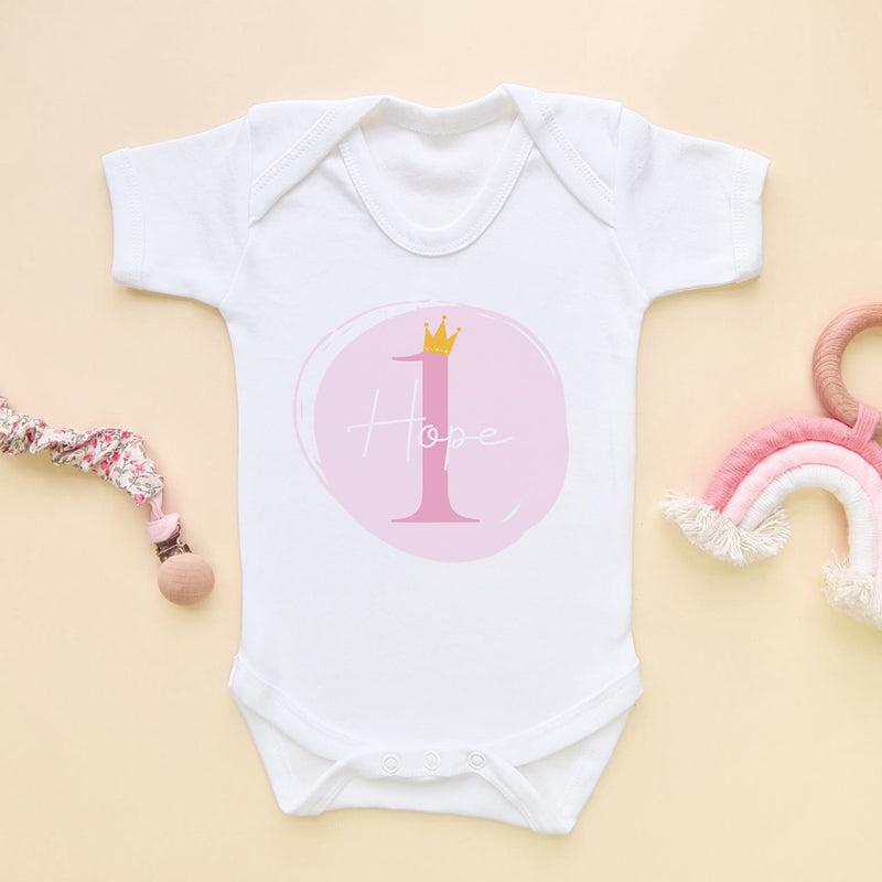 1st Birthday Girl Pink Theme Personalised Baby Bodysuit - Little Lili Store (6606227669064)