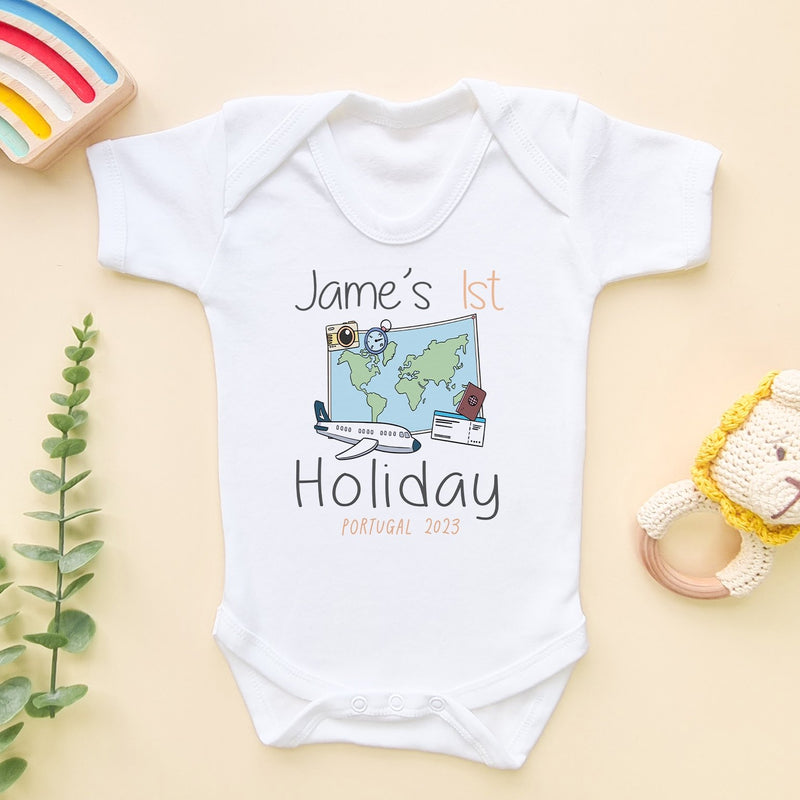 1st Holiday Personalised Baby Bodysuit - Little Lili Store (8290403025176)