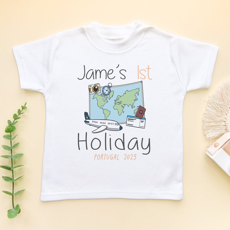 1st Holiday Personalised Toddler & Kids T Shirt - Little Lili Store (8290411184408)