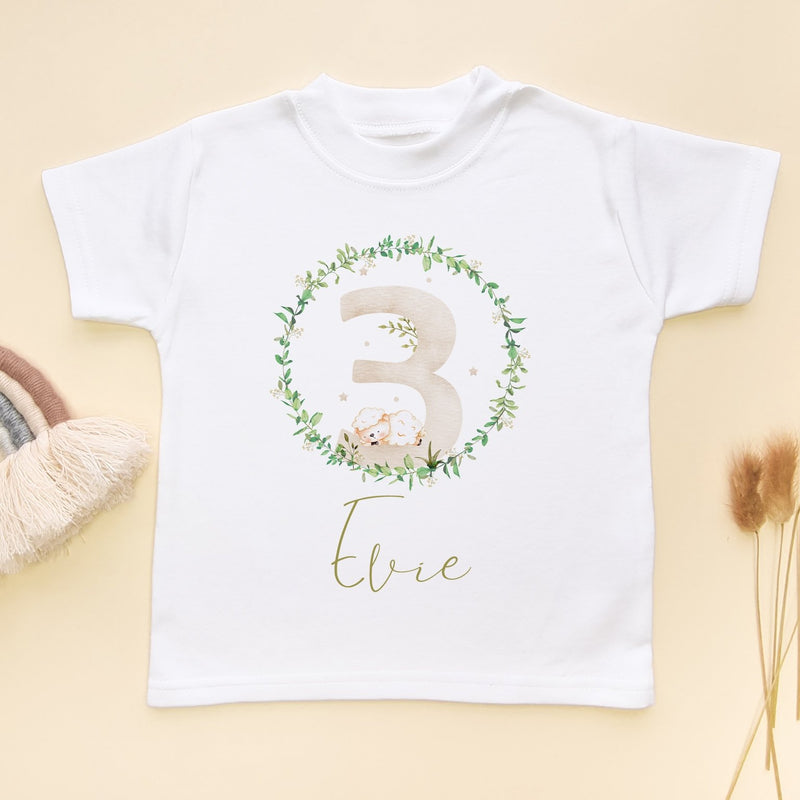 3rd Birthday Cute Sheep Personalised T Shirt - Little Lili Store (8098468364568)