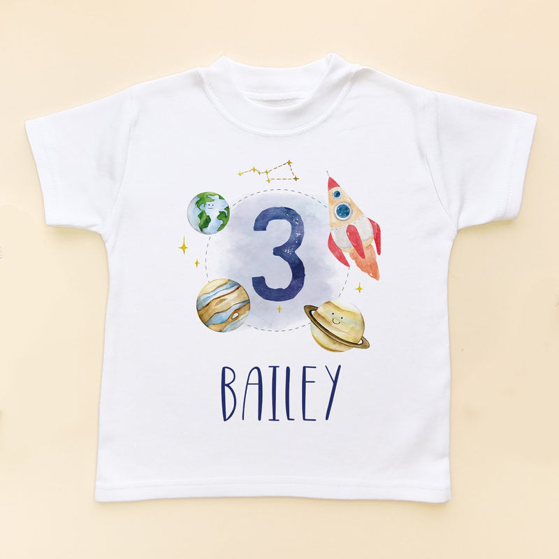 3rd Birthday Galaxy Space Personalised T Shirt - Little Lili Store (8828538224920)