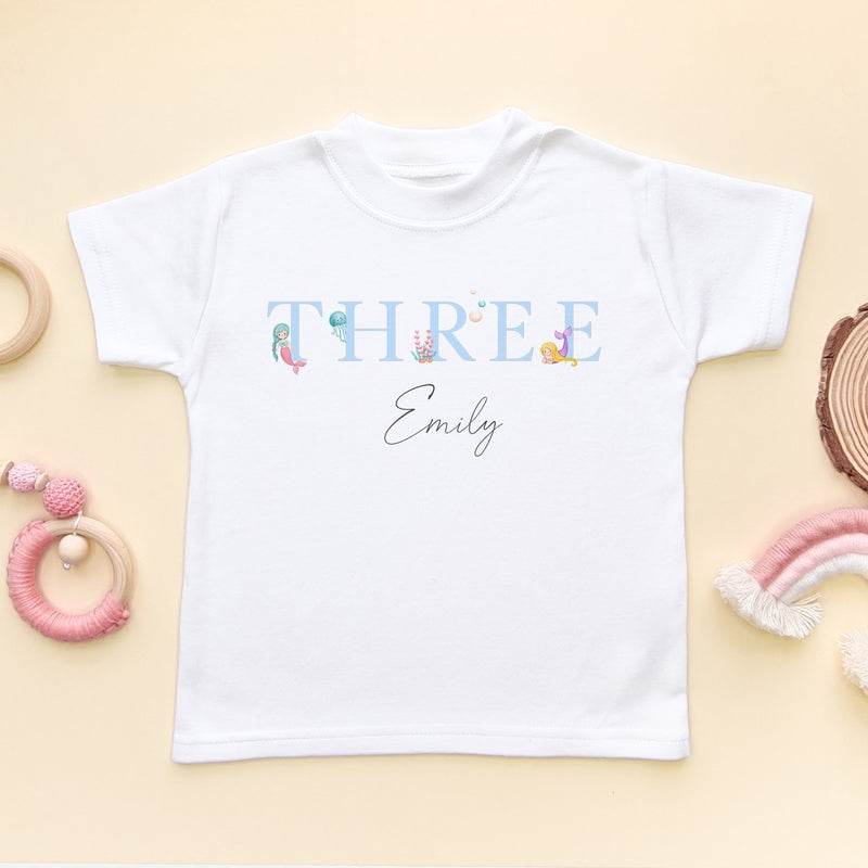 3rd Birthday Mermaid Personalised T Shirt - Little Lili Store (8098468888856)