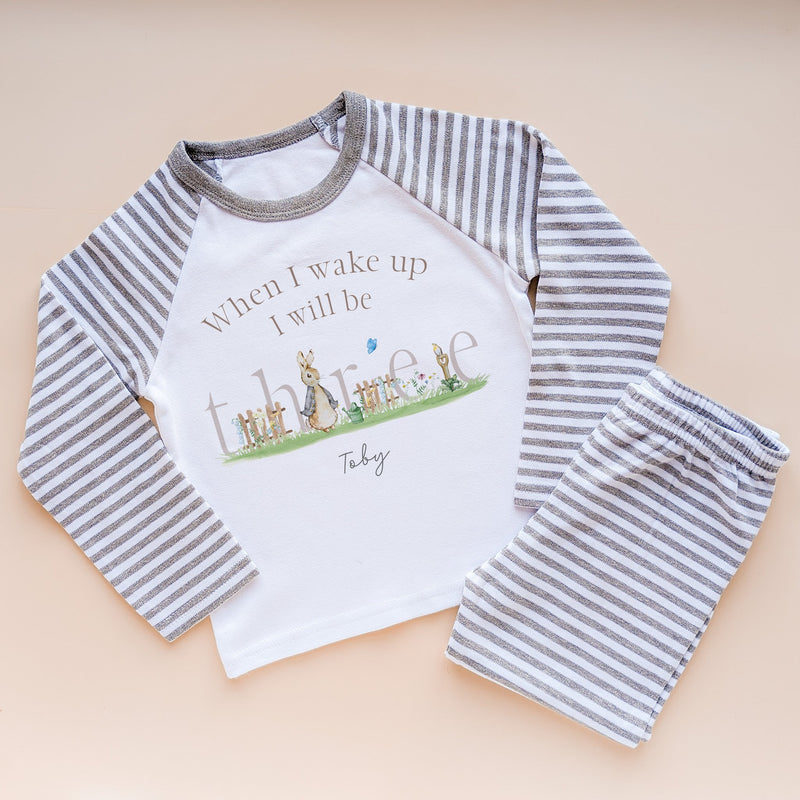 3rd Birthday Personalised Peter Rabbit Inspired Pyjamas Set - Little Lili Store (8661185921304)