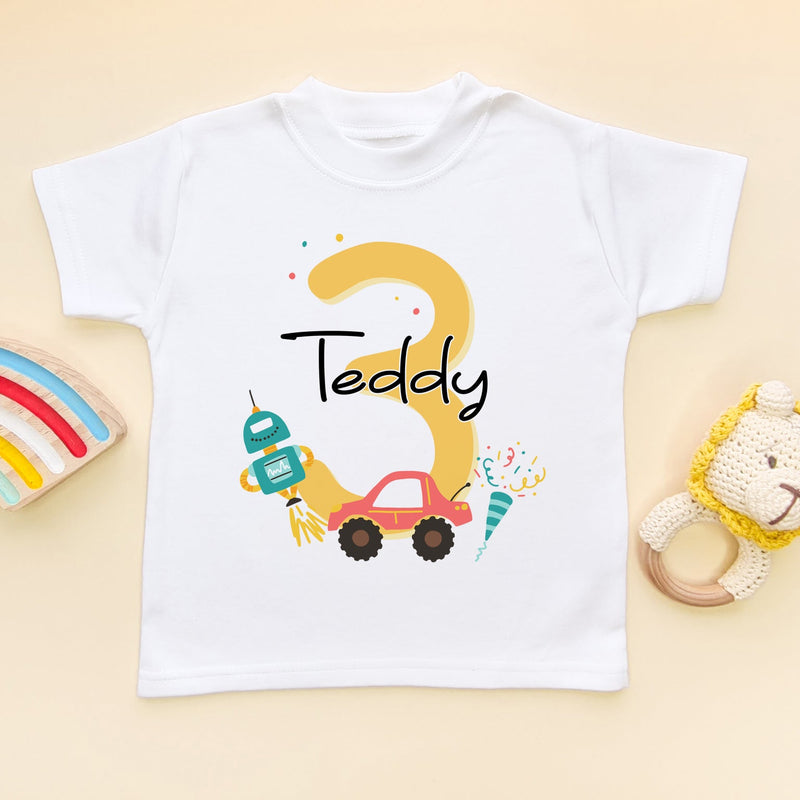 3rd Birthday Personalised Toddler T Shirt - Little Lili Store (6608628318280)