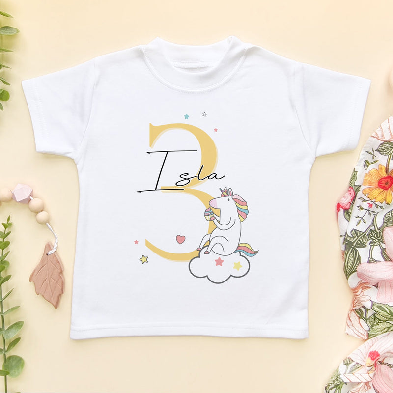 3rd Birthday Unicorn Personalised Toddler T Shirt - Little Lili Store (6608628121672)