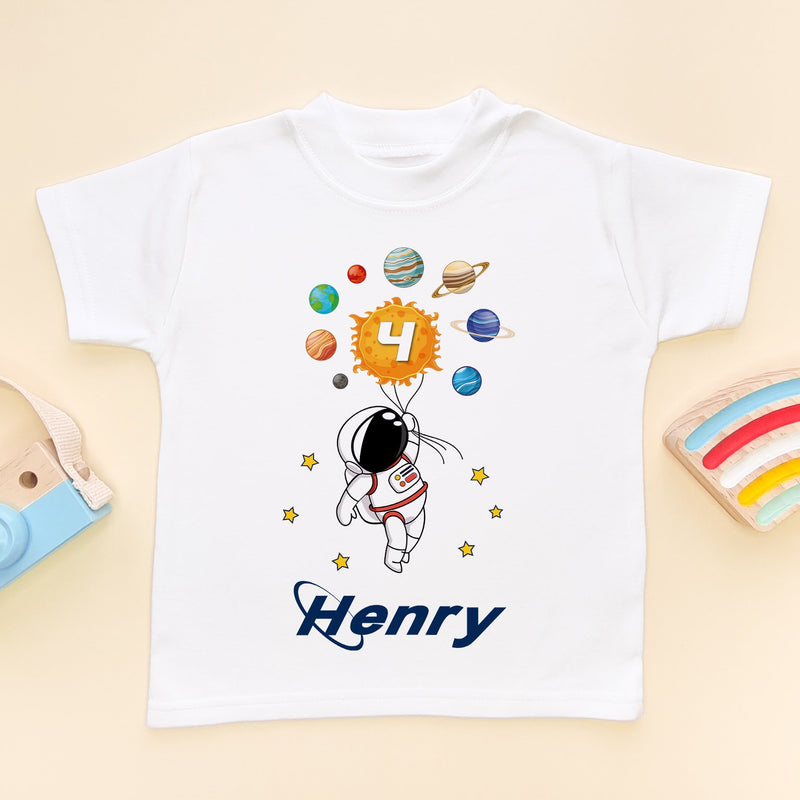 4th Birthday Astronaut Solar System Personalised T Shirt - Little Lili Store (8792116134168)