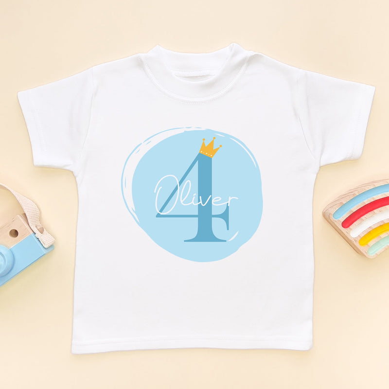 4th Birthday Boy Blue Theme Personalised T Shirt - Little Lili Store (6606227865672)