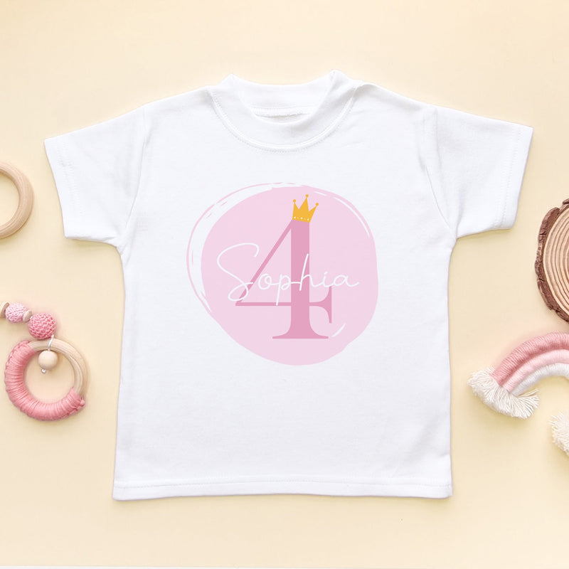 4th Birthday Girl Pink Theme Personalised T Shirt - Little Lili Store (6606227996744)