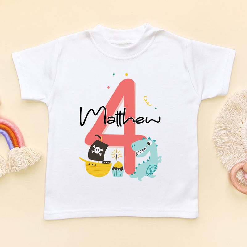 4th Birthday Personalised Toddler T Shirt - Little Lili Store (6608628383816)
