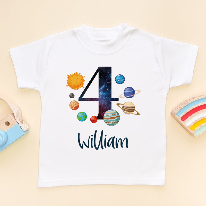 4th Birthday Solar System Personalised Space/Galaxy T Shirt - Little Lili Store (8792114725144)