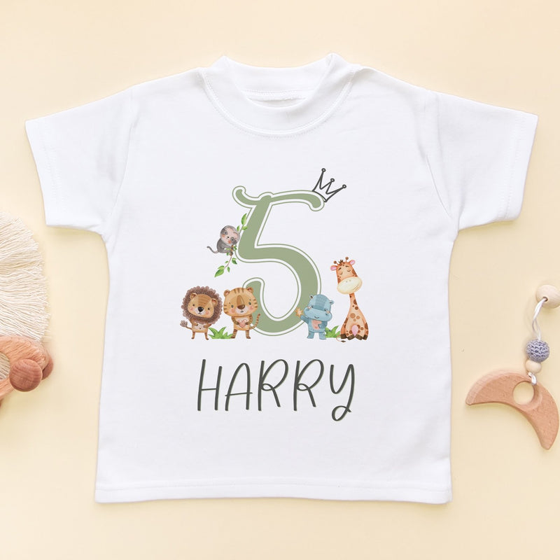 5th Birthday Animals Personalised T Shirt - Little Lili Store (8098470887704)