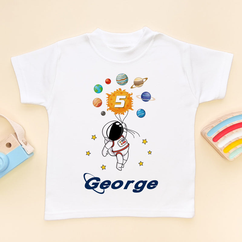 5th Birthday Astronaut Solar System Personalised T Shirt - Little Lili Store (8792116035864)