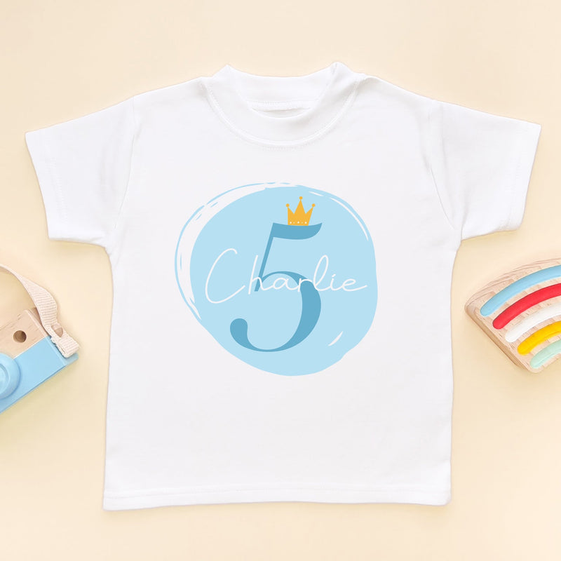 5th Birthday Boy Blue Theme Personalised T Shirt - Little Lili Store (6606227898440)