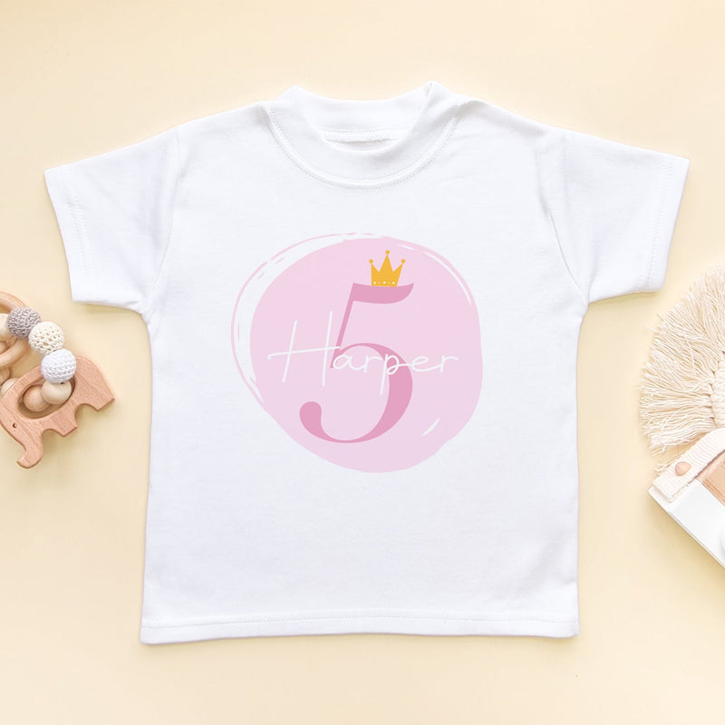 5th Birthday Girl Pink Theme Personalised T Shirt - Little Lili Store (6606228029512)