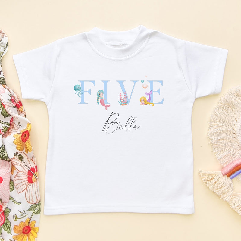 5th Birthday Marmaid Personalised T Shirt - Little Lili Store (8098470560024)
