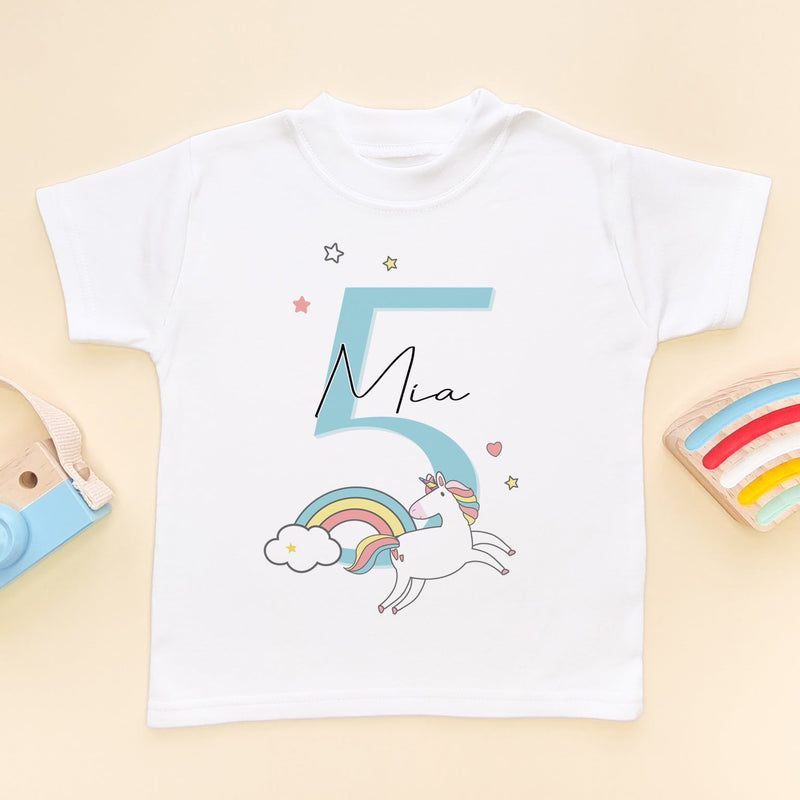 5th Birthday Unicorn Personalised Toddler T Shirt - Little Lili Store (6608628187208)