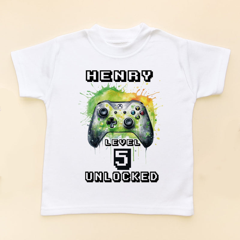 5th Birthday Unlocked Gamer Personalised T Shirt - Little Lili Store (8828674441496)