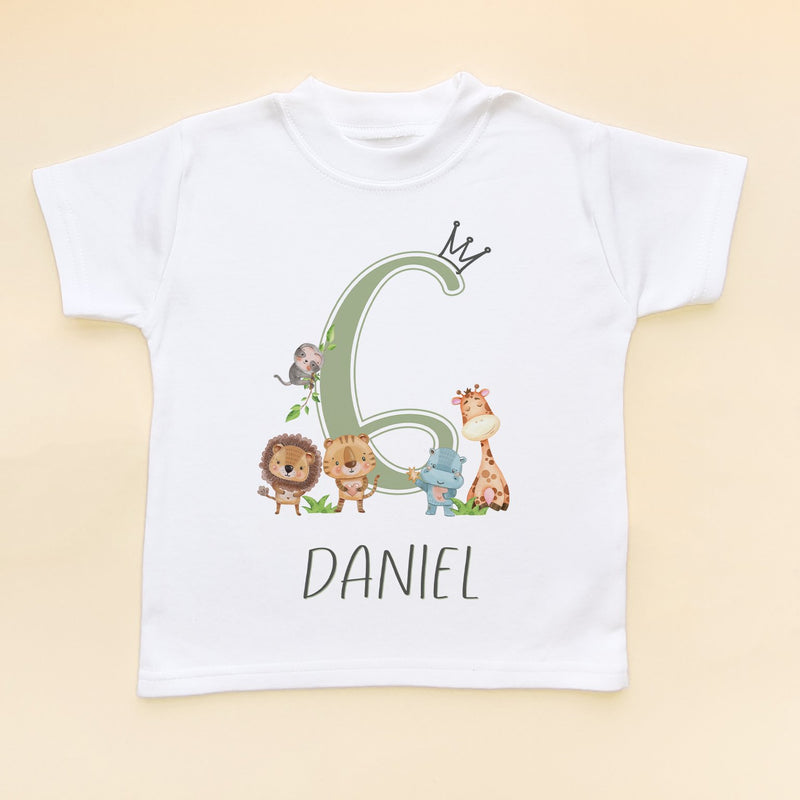 6th Birthday Animals Personalised T Shirt - Little Lili Store (8792106795288)